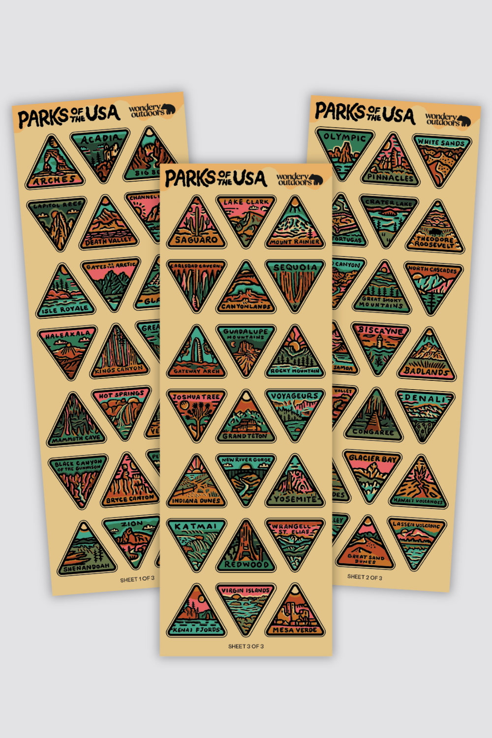 Parks of the USA Sticker Sheets | Limited Edition