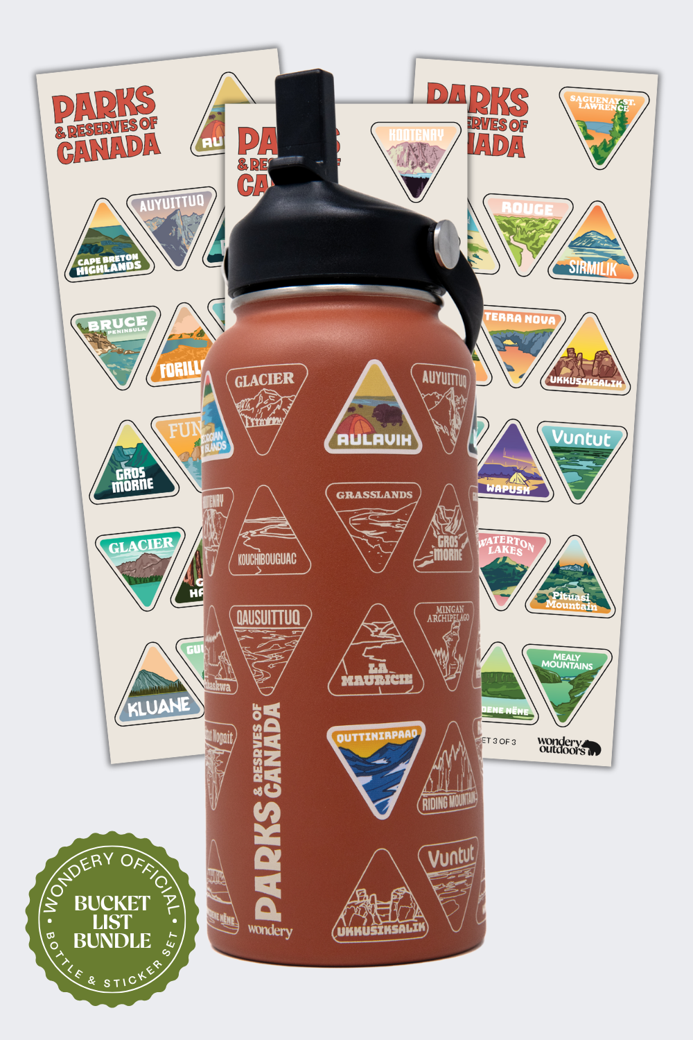 Parks and Reserves of Canada Bucket List Water Bottle