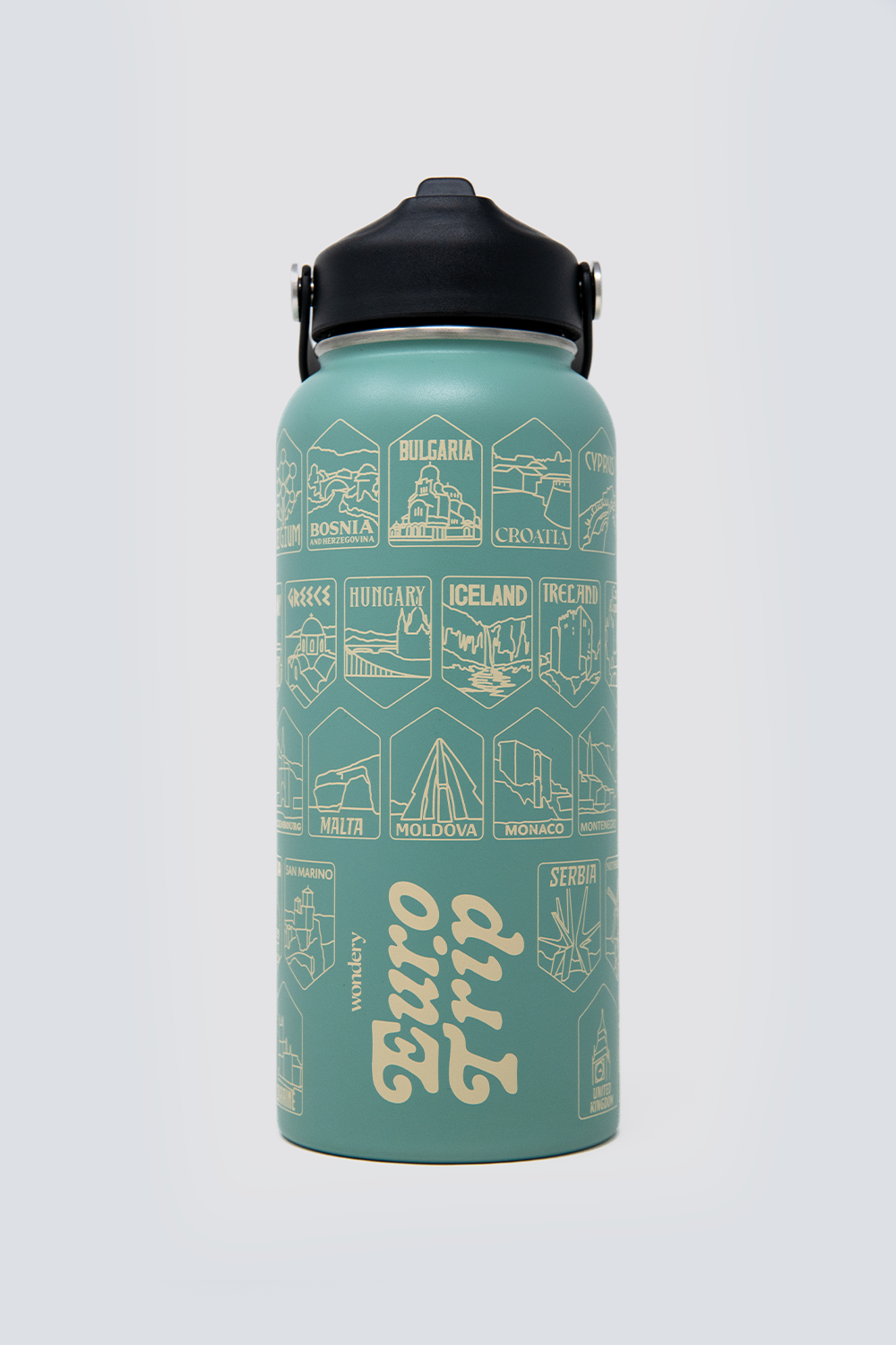 Euro Trip Bucket List Water Bottle