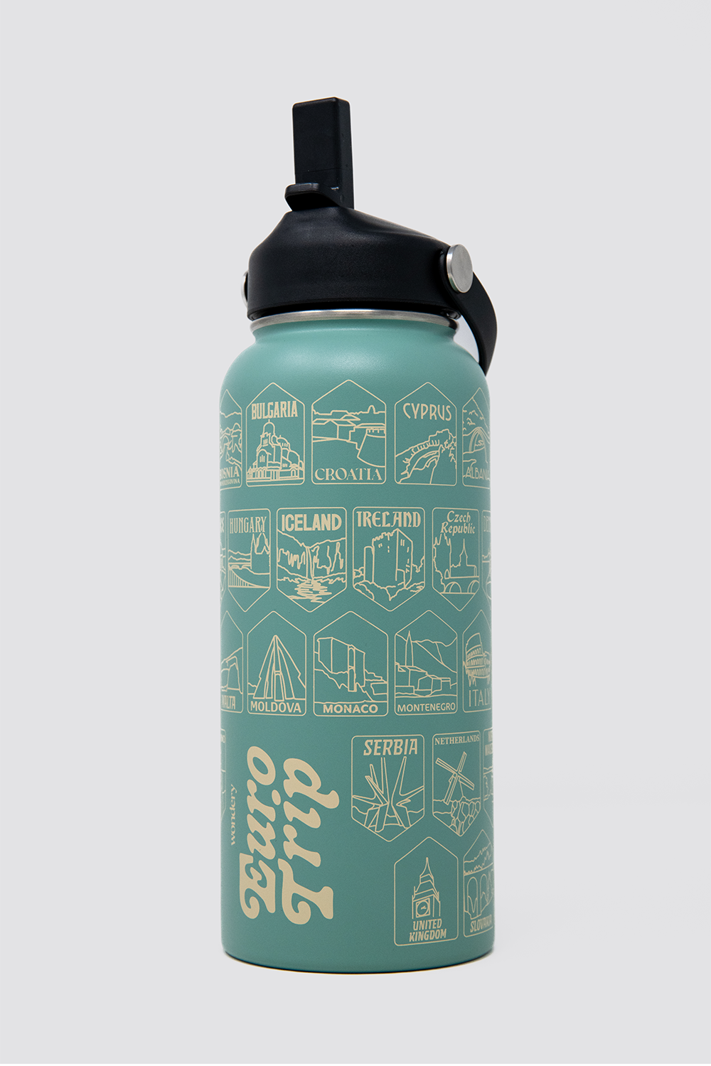 Euro Trip Bucket List Water Bottle