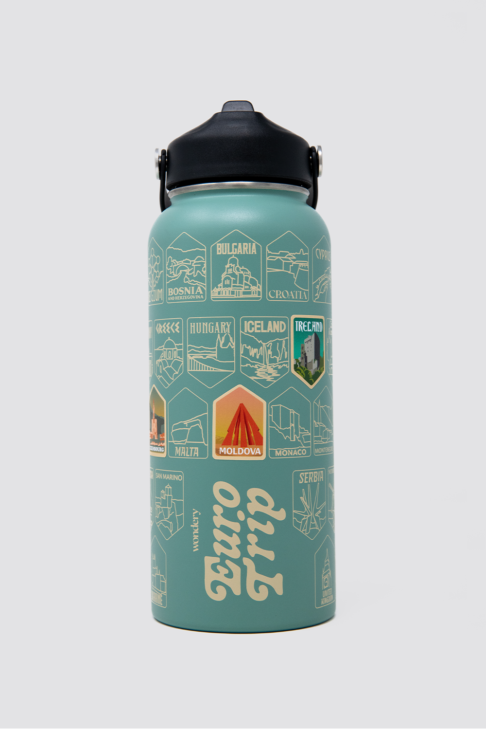 Euro Trip Bucket List Water Bottle