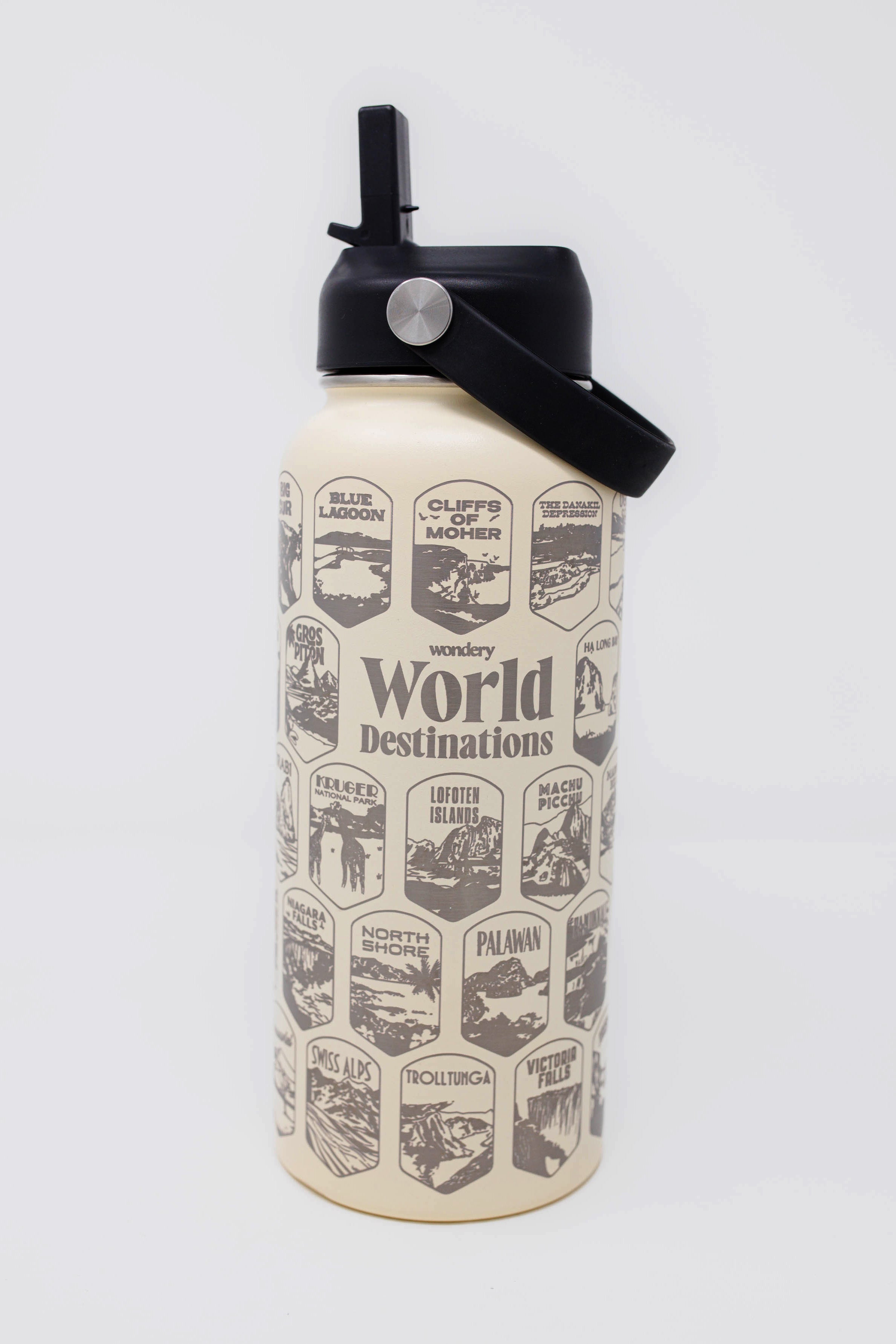 worldwide international must-see travel locations souvenir lightweight travel water bottle #color_eggshell