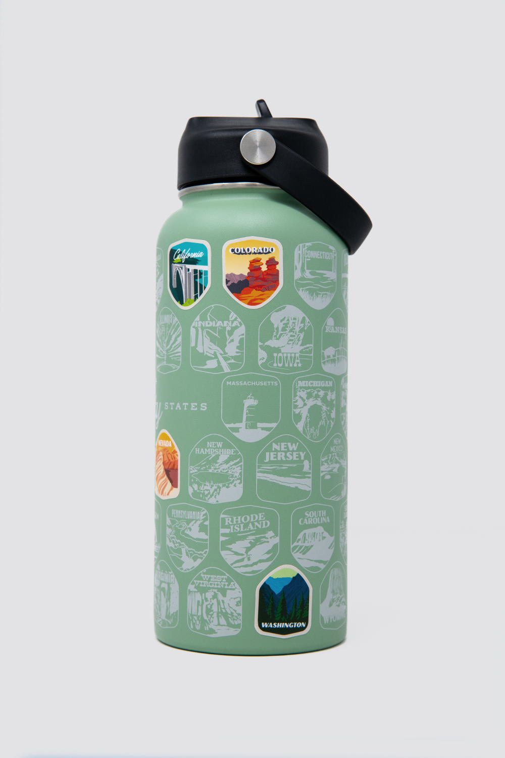 USA nationwide 50 states souvenir lightweight travel water bottle #color_sage