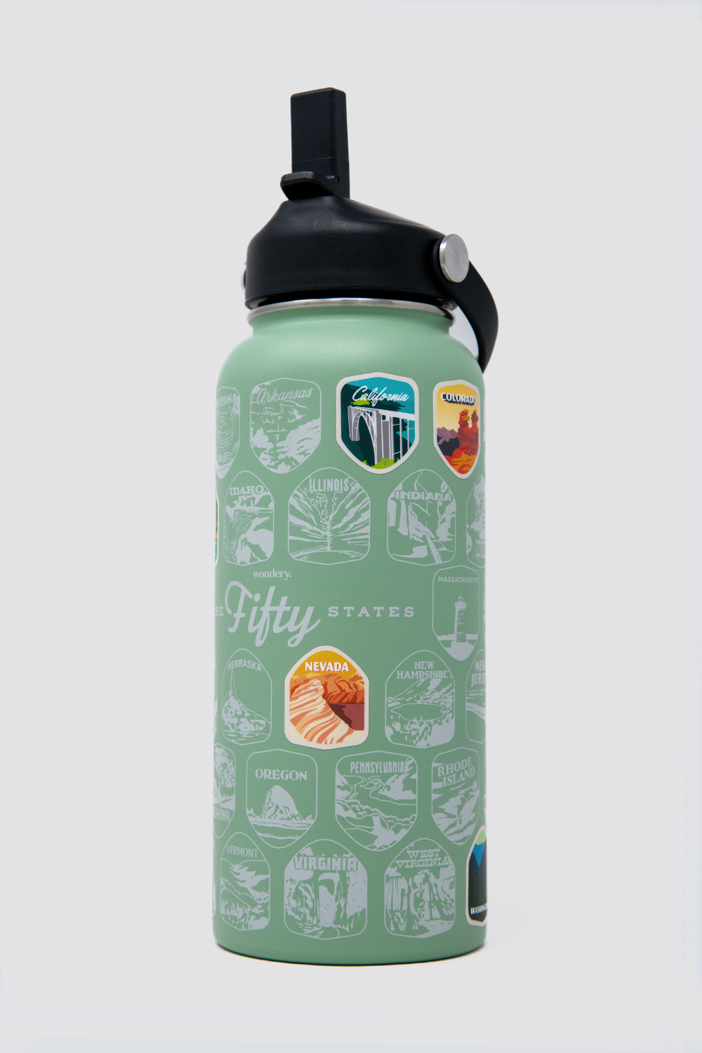 USA nationwide 50 states souvenir lightweight travel water bottle #color_sage