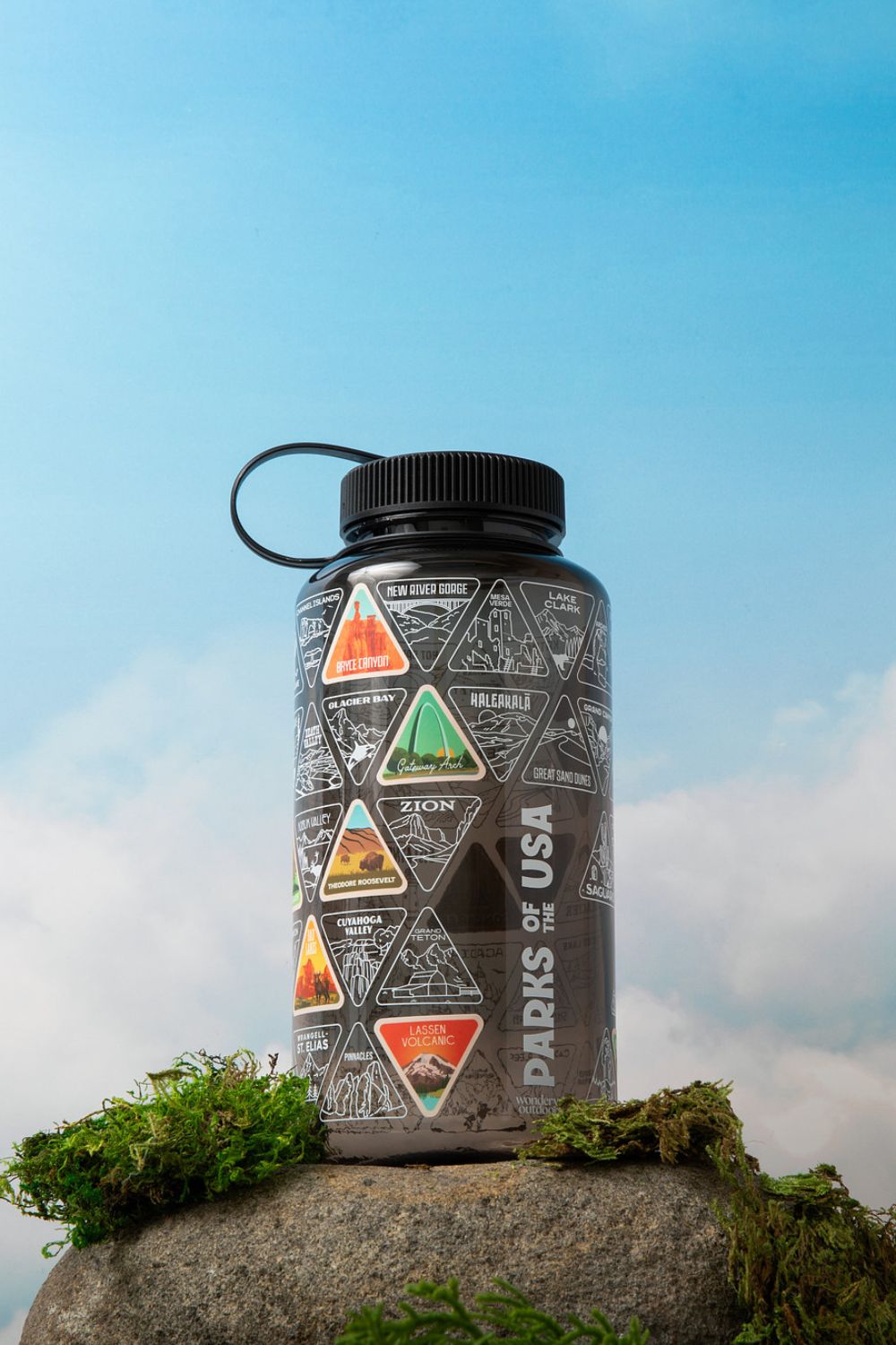 The Original Parks of the USA Wide Mouth Adventure Bucket List Bottle - Black