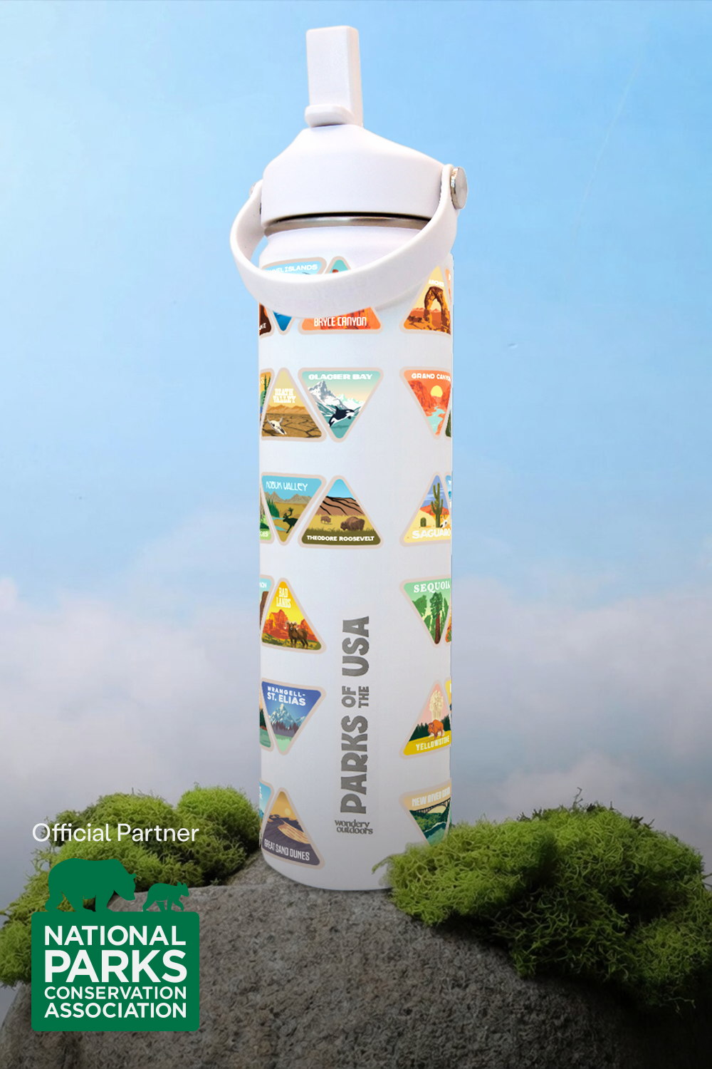 The Original Parks of the USA Bucket List Bottle | White 24oz