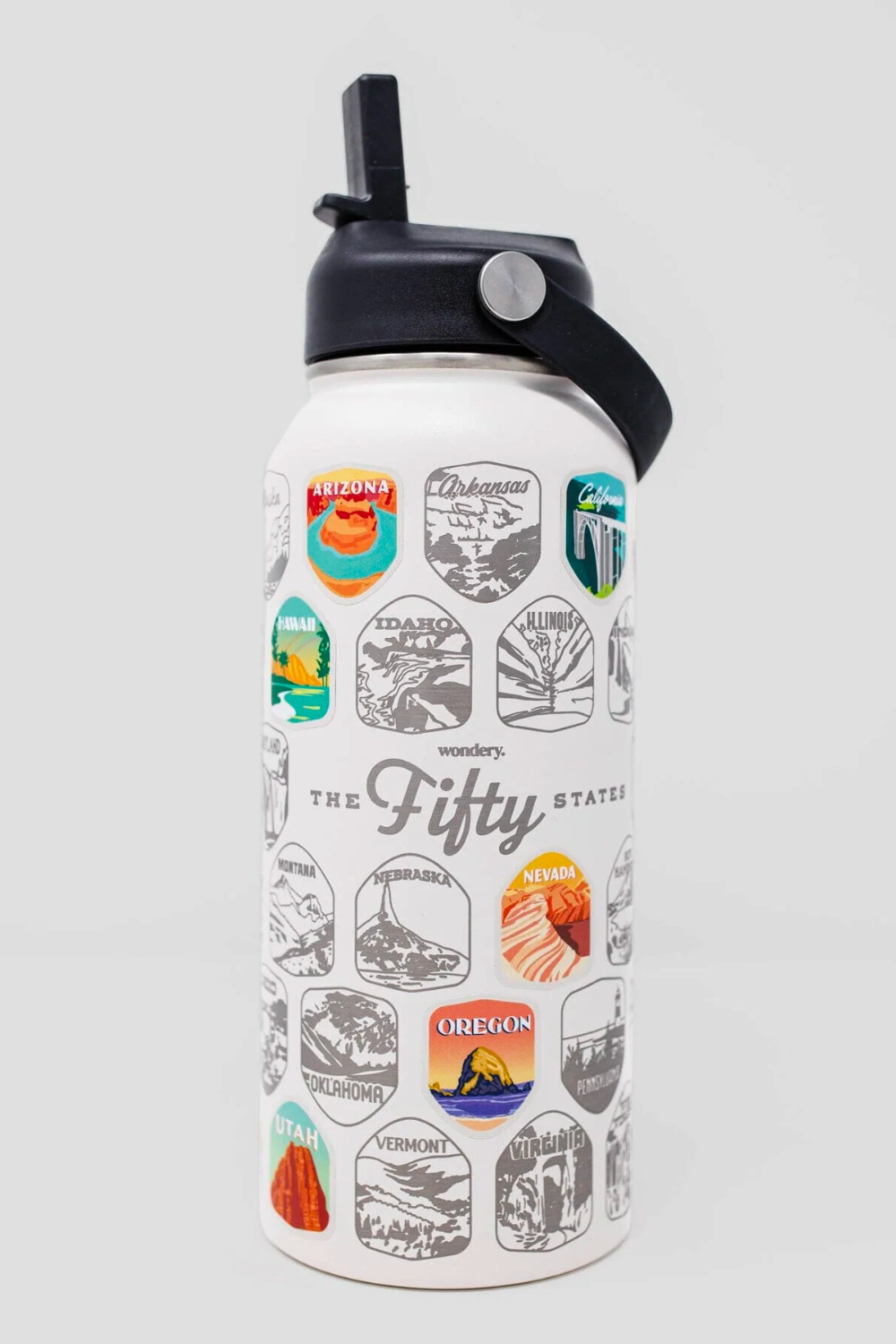 Wondery Fifty States Bucket List Water Bottle