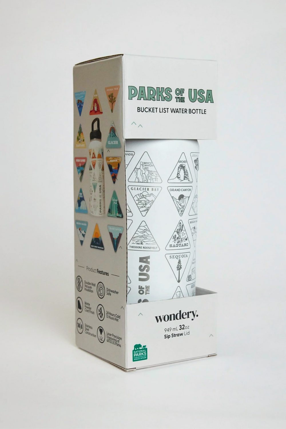 The Original Parks of the USA Bucket List Bottle | White