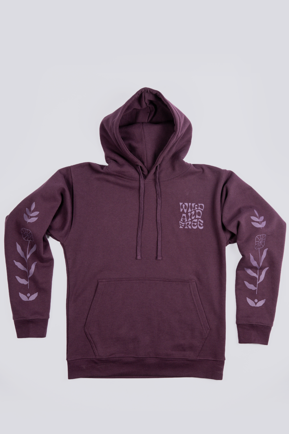 purple long sleeve pullover graphic hoodie #color_plum