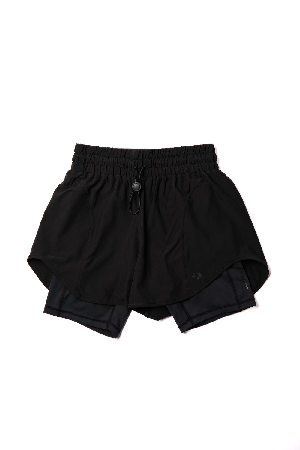 black lightweight running shorts and biker shorts with pockets #color_black