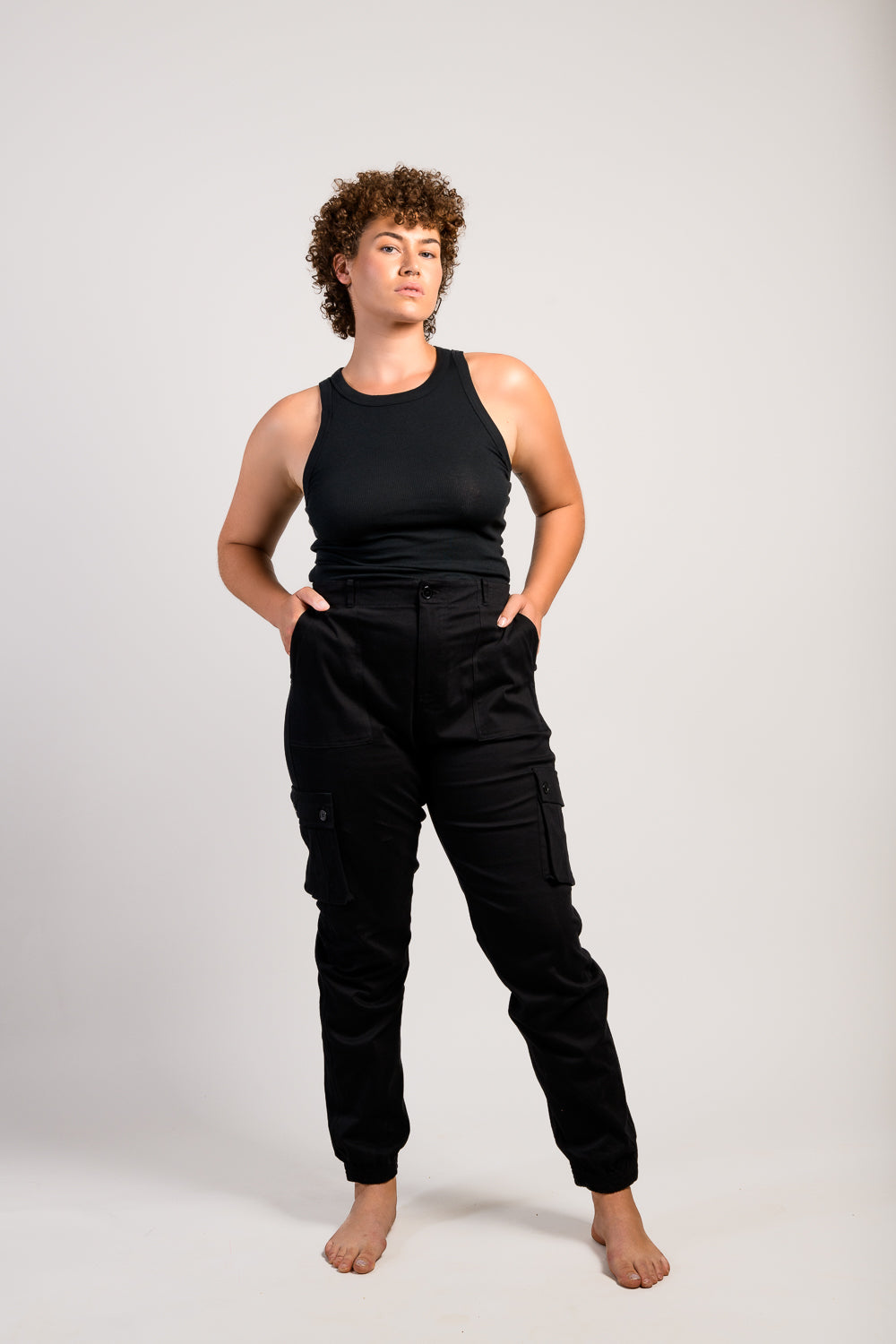 LIMITED COLLECTION Plus Size Black Cargo Trousers