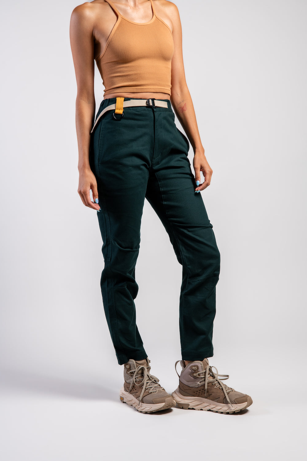 Woman in casual straight leg pants #color_emerald
