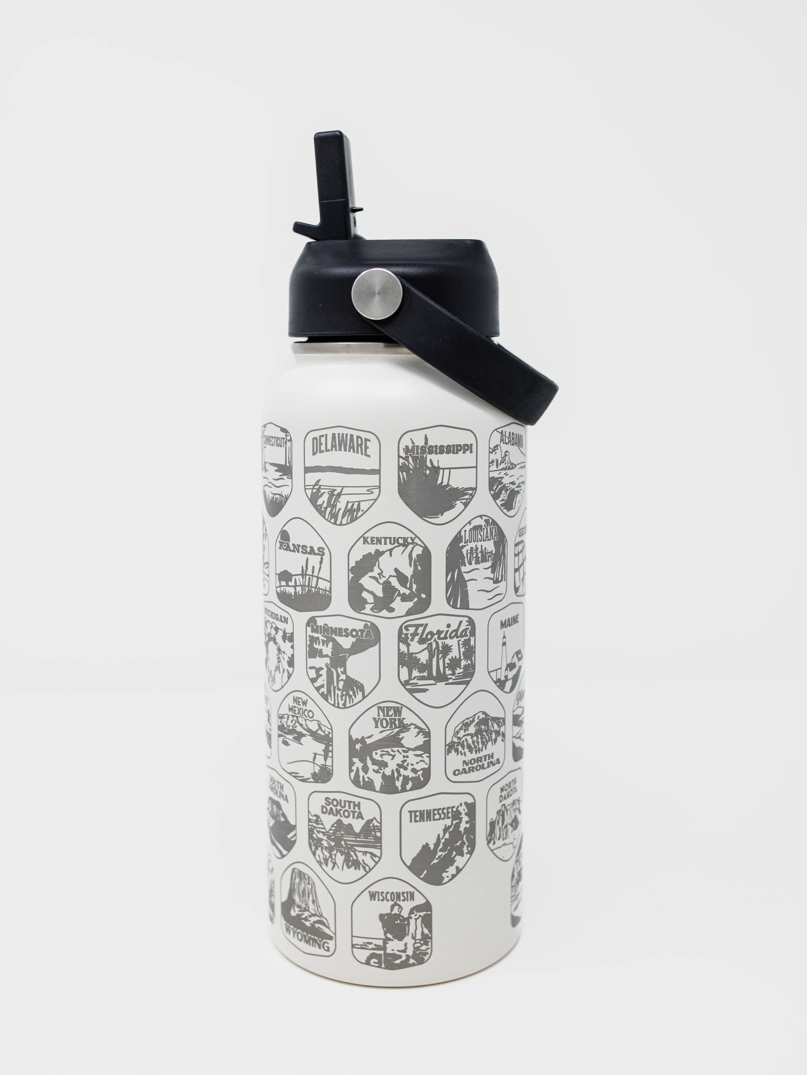 USA nationwide 50 states souvenir lightweight travel water bottle #color_cream