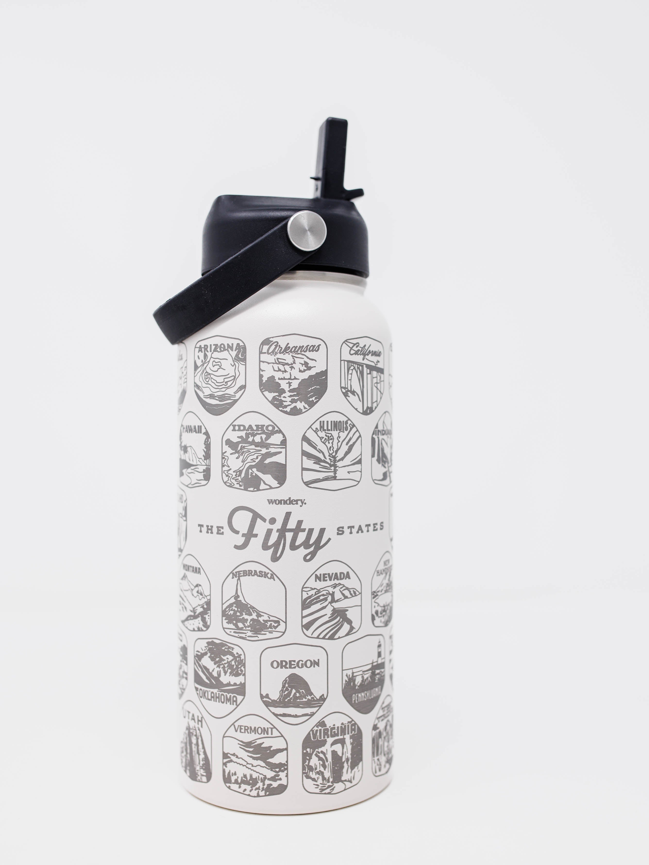 Wondery Fifty States Bucket List Water Bottle