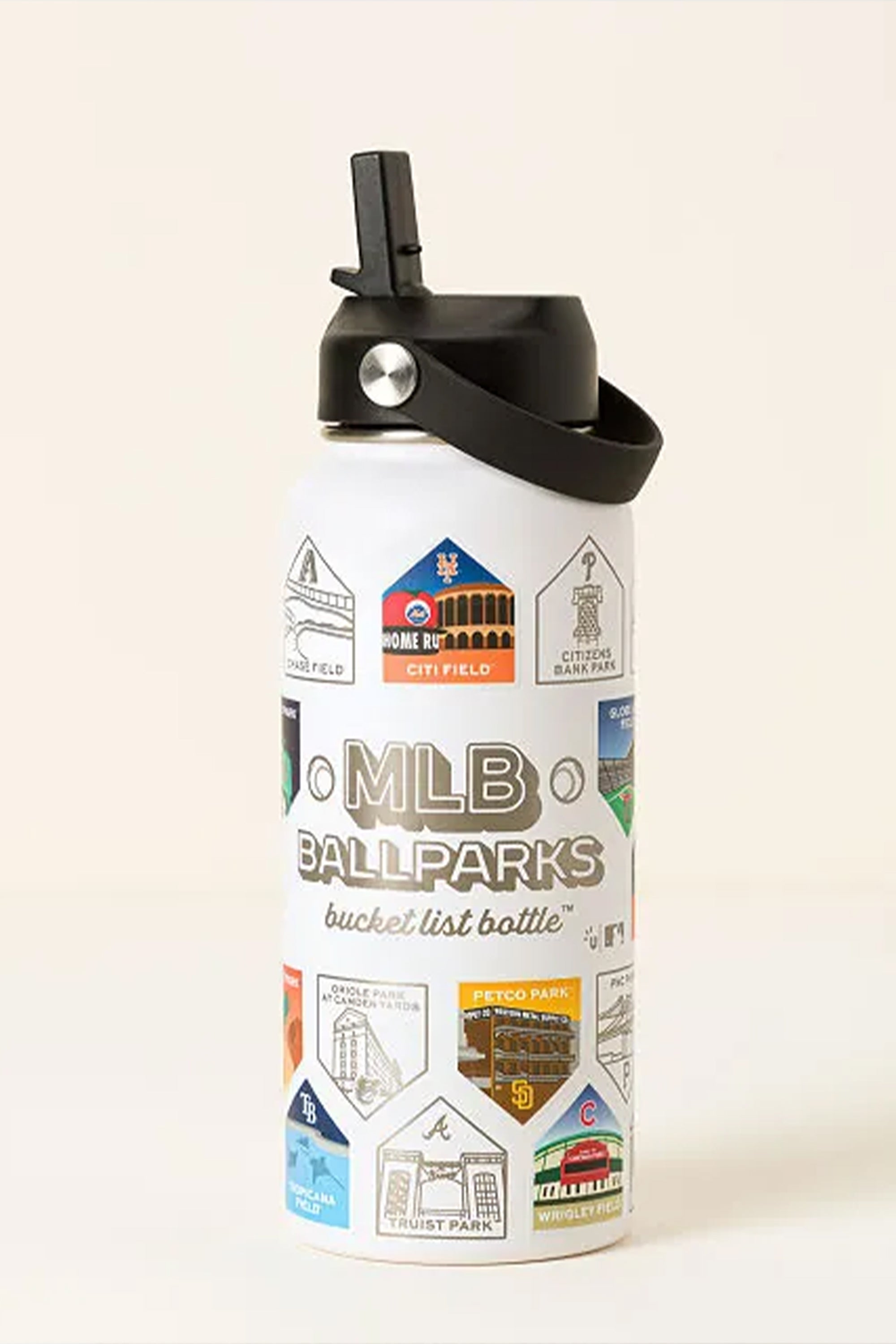 MLB Ball Parks Bucket List Water Bottle