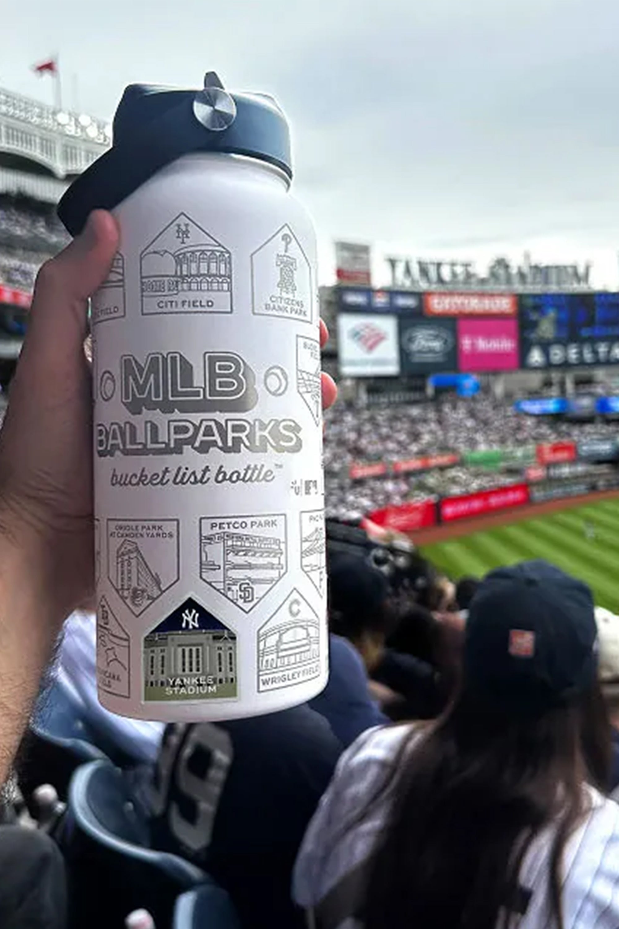 MLB Ball Parks Bucket List Water Bottle