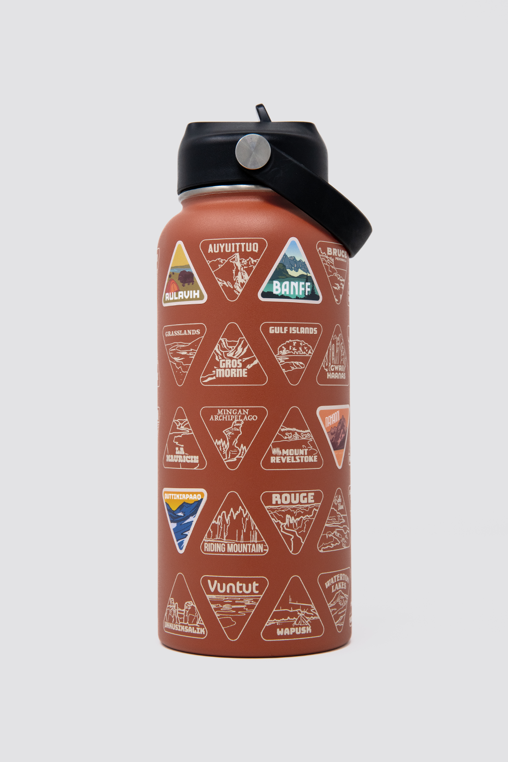 Parks and Reserves of Canada Bucket List Water Bottle (Oops)