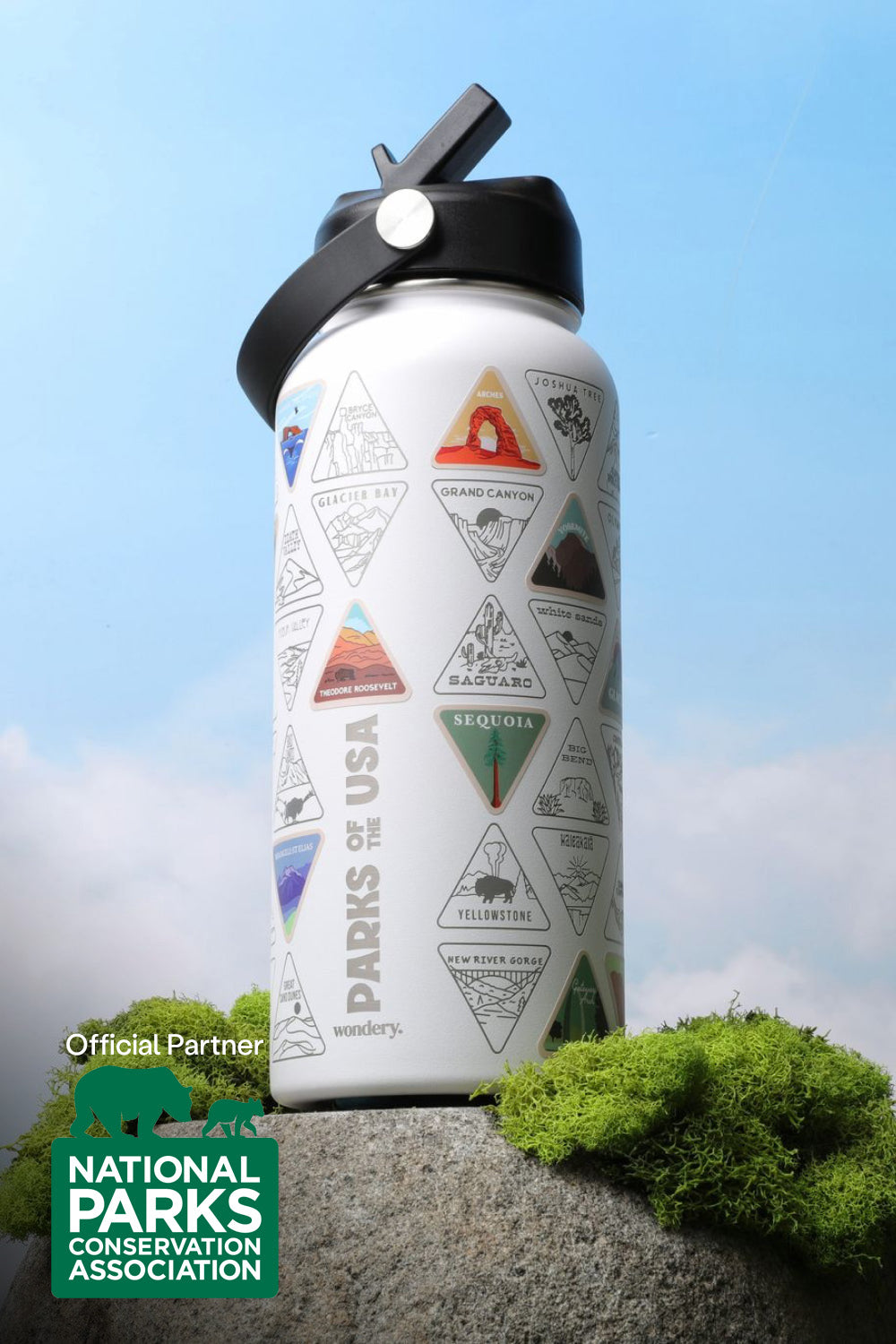 The Original Parks of the USA Bucket List Bottle | White