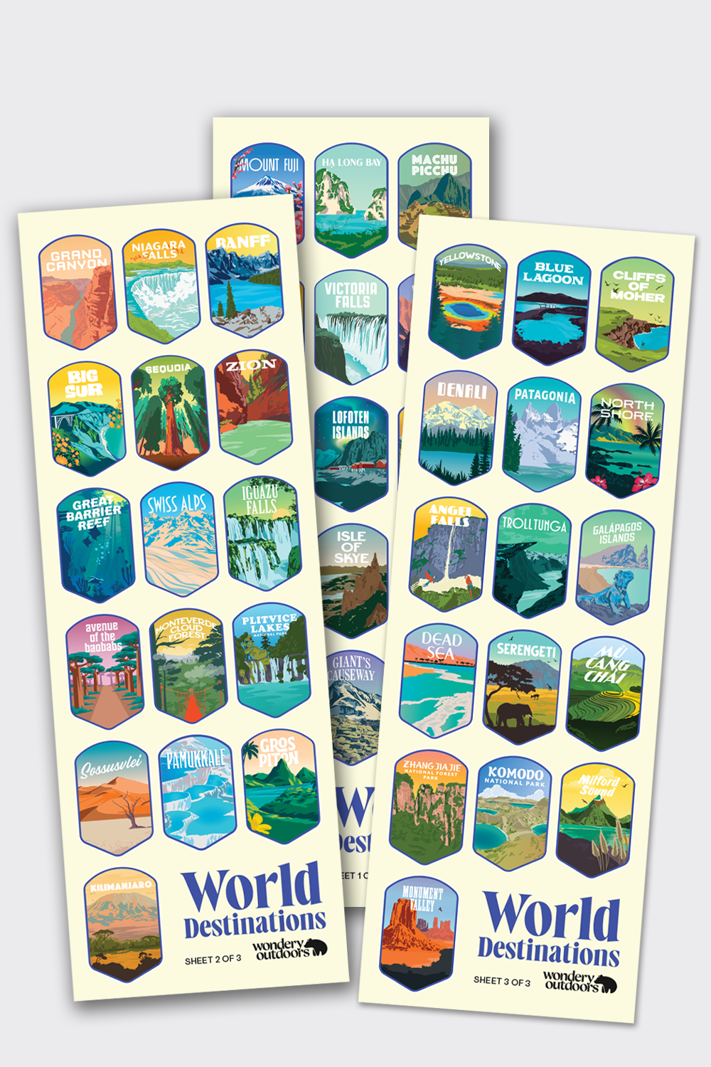 worldwide international must-see travel locations souvenir lightweight travel souvenir stickers #color_eggshell