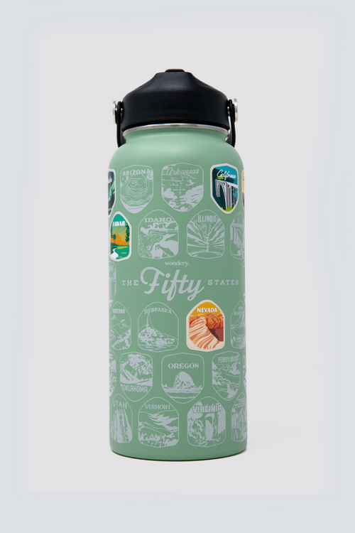 Fifty States Bucket List Travel Water Bottle