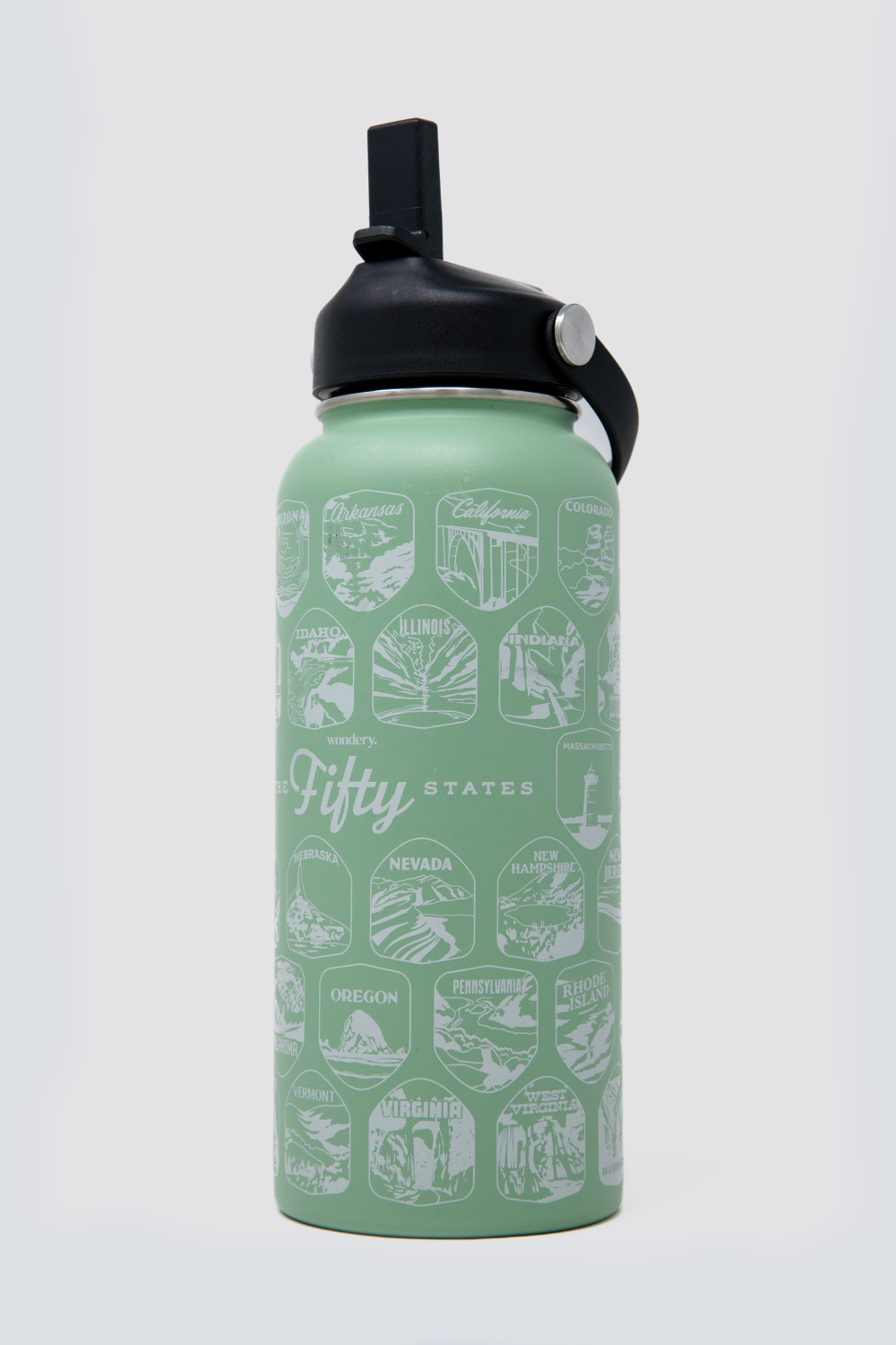 USA nationwide 50 states souvenir lightweight travel water bottle #color_sage